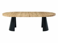 Outlet Vente-unique Mesa de comedor extensible 4 a 12 personas de MDF y metal negro - Natural claro - JARELIA Color natural claro