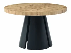 Outlet Vente-unique Mesa de comedor extensible 4 a 12 personas de MDF y metal negro - Natural claro - JARELIA Color natural claro