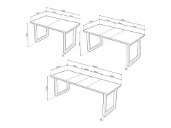Outlet Mesa de comedor extensible Roma roble Nordish/negro 77x140x80 cm Adec Mesa De Comedor