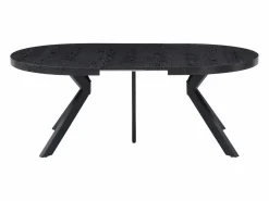 Outlet Vente-unique Mesa de comedor extensible para 6 a 12 comensales de MDF y acero - - KOMONI Negro