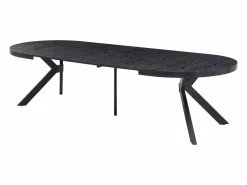Outlet Vente-unique Mesa de comedor extensible para 6 a 12 comensales de MDF y acero - - KOMONI Negro
