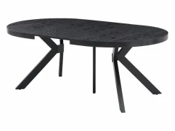 Outlet Vente-unique Mesa de comedor extensible para 6 a 12 comensales de MDF y acero - - KOMONI Negro