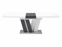 Best Vente-unique Mesa de comedor extensible NOAMI II - MDF gris y blanco Gris antracita / Blanco