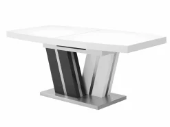 Best Vente-unique Mesa de comedor extensible NOAMI II - MDF gris y blanco Gris antracita / Blanco