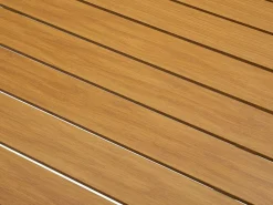 MYLIA Mesa de comedor jardín aluminio polywood L.140cm + 8 sillas natural claro MACILA