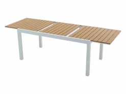 Online Mesa de comedor jardín extensible aluminio poliwood L.170/230 cm - Natural claro - MACILA Comedores De Jardín