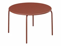 MYLIA Mesa de comedor jardín metal mesa y 6 sillas apilables - MIRMANDE de