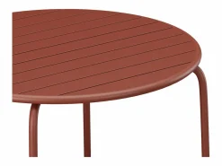 MYLIA Mesa de comedor jardín metal mesa y 6 sillas apilables - MIRMANDE de