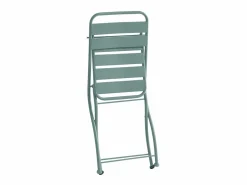 MYLIA Mesa de comedor jardín plegable de metal - mesa de 60 cm y 2 sillas plegables -