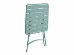 MYLIA Mesa de comedor jardín plegable de metal - mesa de 60 cm y 2 sillas plegables -