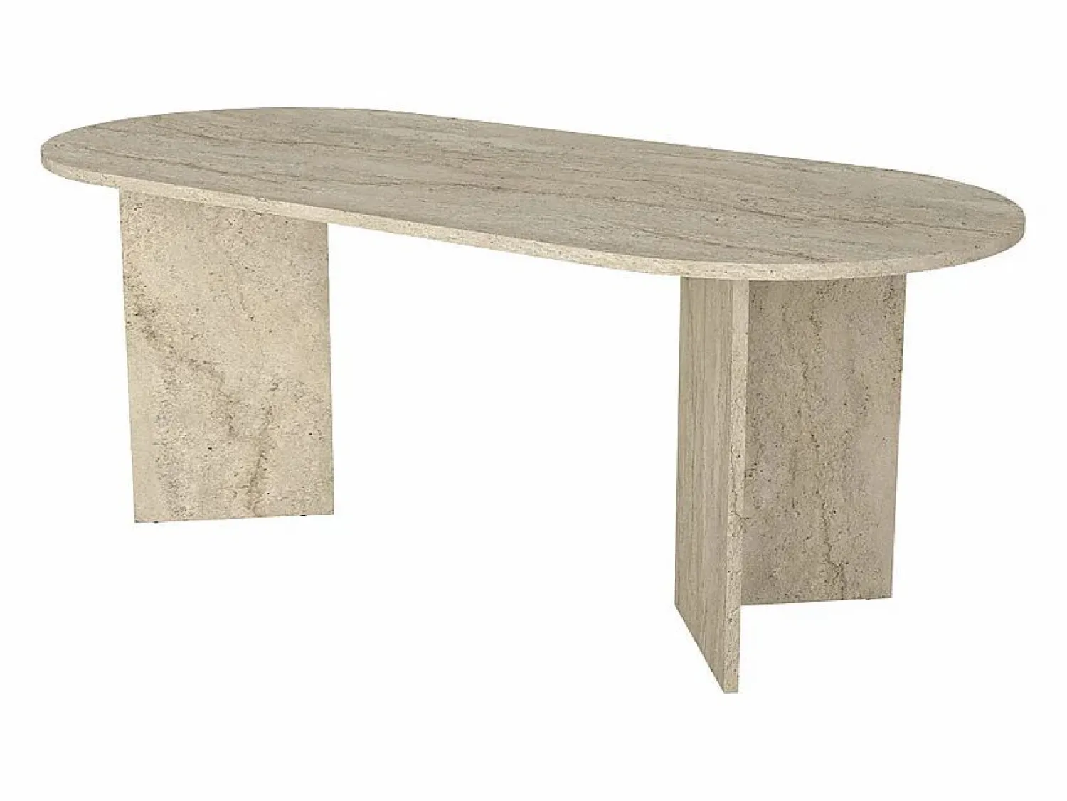 Vente-unique Mesa de comedor para 8 personas - Efecto travertino - TOPANIA