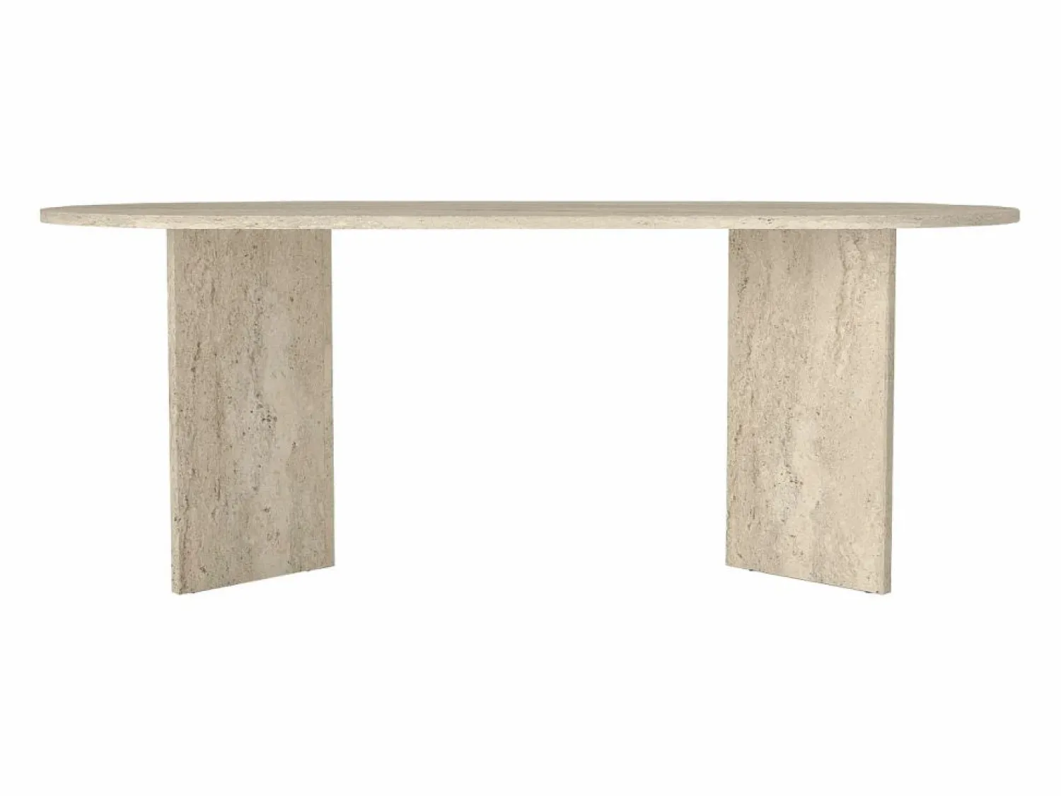 Vente-unique Mesa de comedor para 8 personas - Efecto travertino - TOPANIA