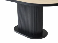 Mesa de comedor para 6 personas en MDF - Natural y Negro - CALIENO Mesa De Comedor