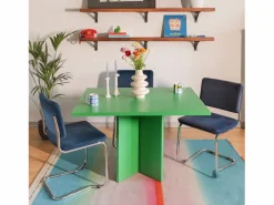 Hot Mesa de comedor rectangular lacada MDF 3cm Emeralda 90x120cm Verde