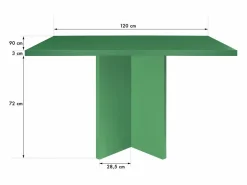 Hot Mesa de comedor rectangular lacada MDF 3cm Emeralda 90x120cm Verde