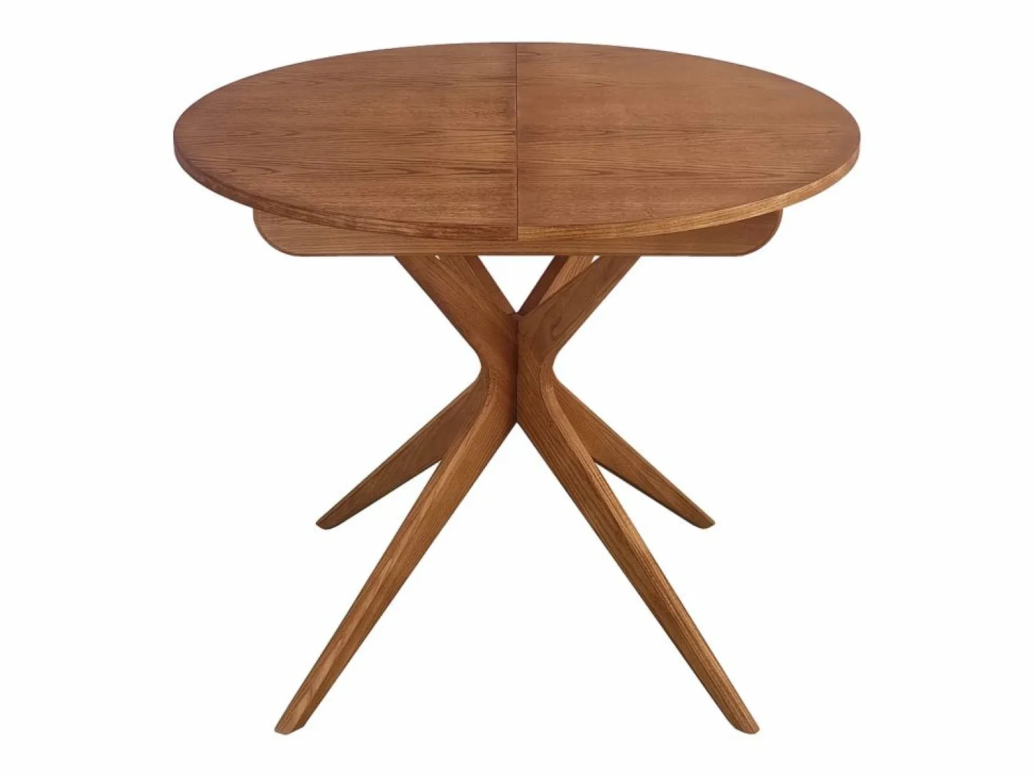 Sale Mesa de comedor redonda extensible 90cm Jubi Roble Marru00f3n chocolate