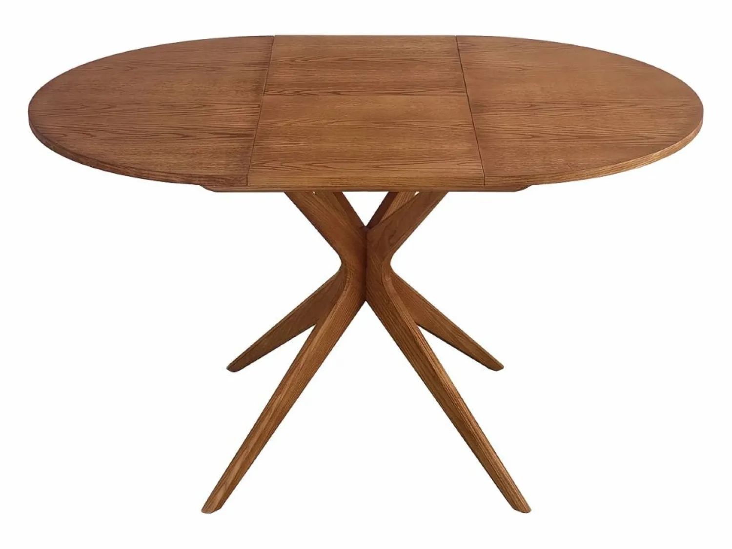 Sale Mesa de comedor redonda extensible 90cm Jubi Roble Marru00f3n chocolate