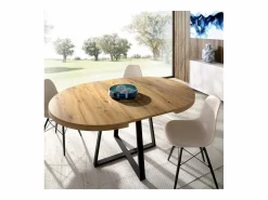 Befara Mesa De Comedor Redonda Extensible Diseño Industrial Edison