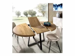 Befara Mesa De Comedor Redonda Extensible Diseño Industrial Edison