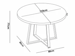 Befara Mesa De Comedor Redonda Extensible Diseño Industrial Edison