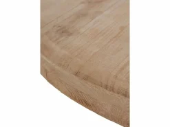 Mesa de comedor redonda en madera de abeto y base de poliresina blanca Blanco