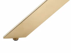 Vente-unique Mesa de comedor redonda para 2 personas de vidrio templado y metal dorado - Transparente - COSIMA