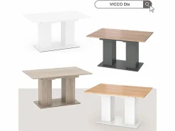 Hot Vicco Mesa de comedor roble blanco/dorado 180x90x76 dix Color natural oscuro