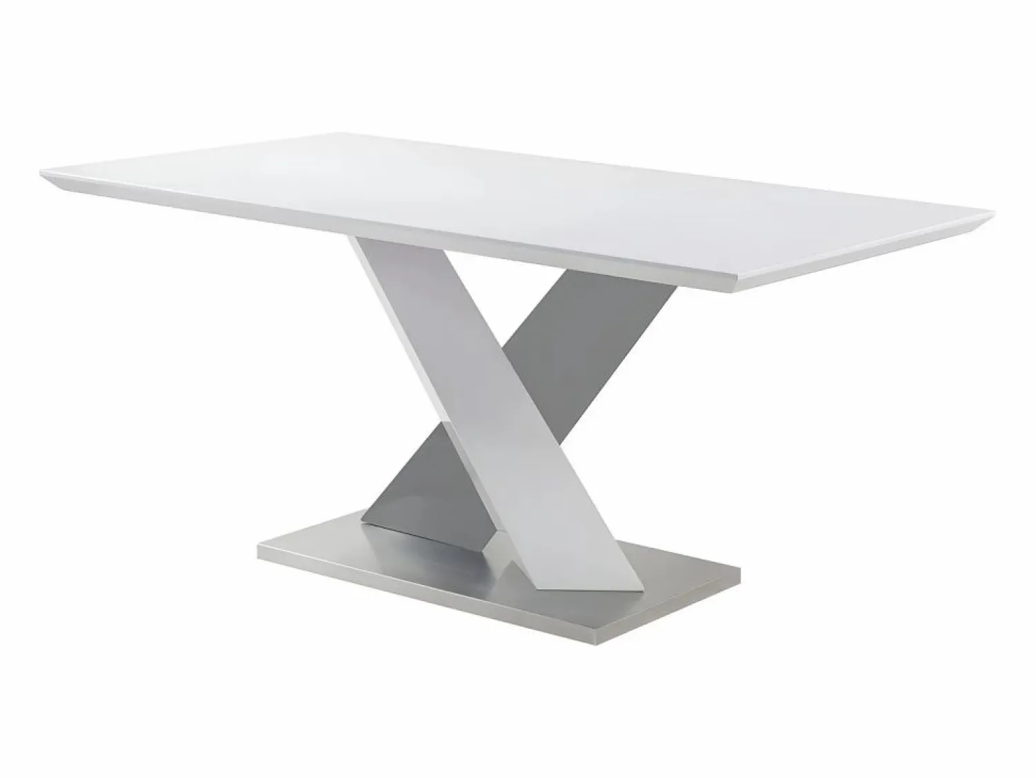 Vente-unique Mesa de comedor SALVA para 6 personas en MDF lacado blanco y acero