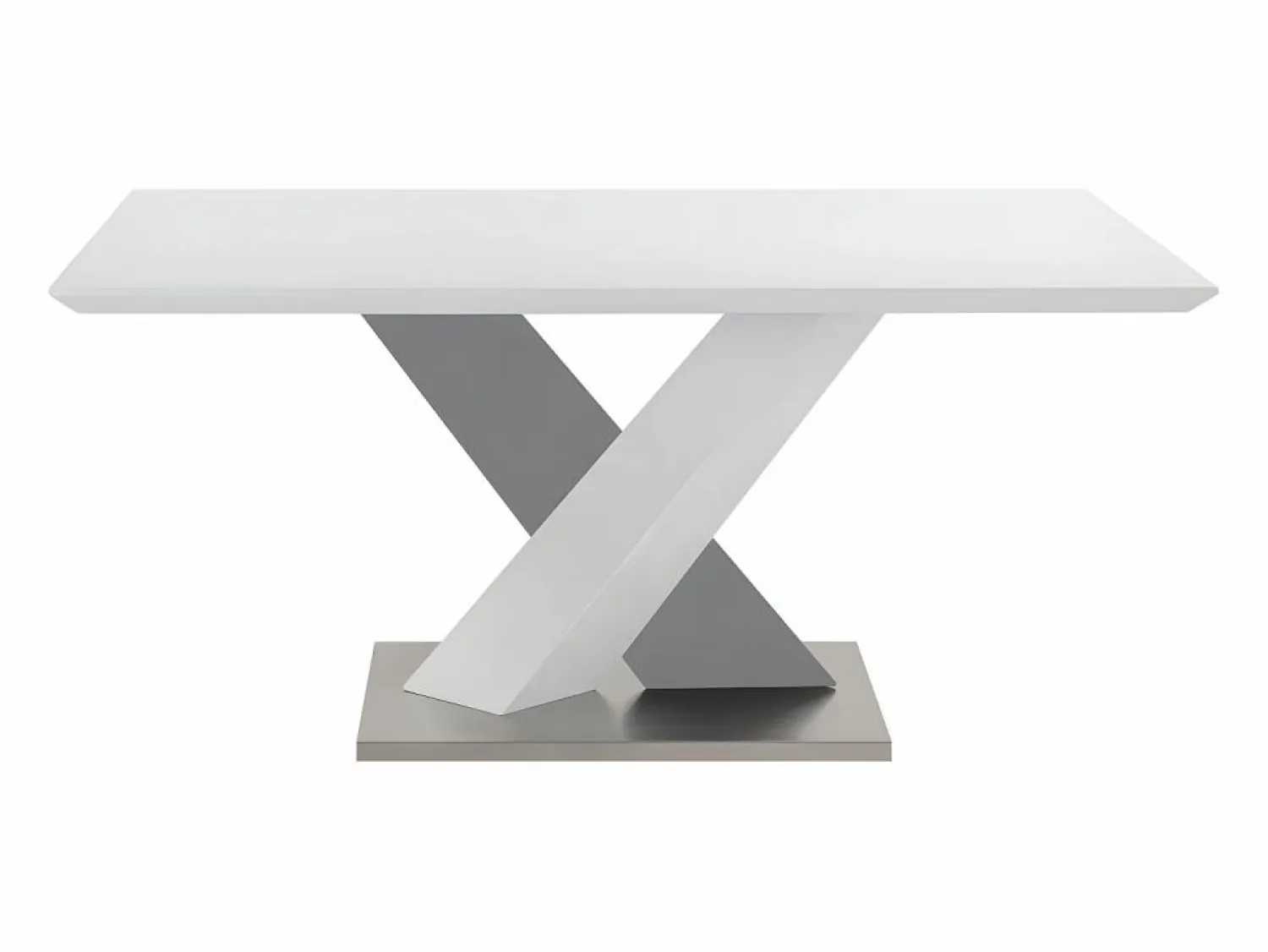 Vente-unique Mesa de comedor SALVA para 6 personas en MDF lacado blanco y acero