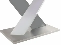 Vente-unique Mesa de comedor SALVA para 6 personas en MDF lacado blanco y acero