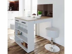 Vicco Mesa de comedor sonoma/blanco 67x100x77.5 repose