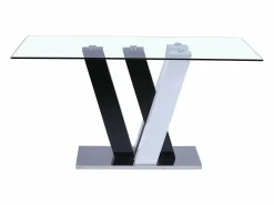 Online Mesa de comedor WINCH 6 cubiertos - MDF y Cristal templado Mesa De Comedor