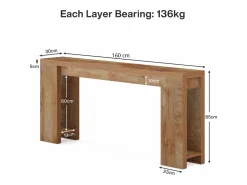Sale Mesa de Consola 160 x 29,5 x 85 cm, Mesa auxiliar, Mesa de Pasillo, Mesa Baja para pequeños espacios Consola