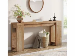 Sale Mesa de Consola 160 x 29,5 x 85 cm, Mesa auxiliar, Mesa de Pasillo, Mesa Baja para pequeños espacios Consola