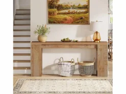 Sale Mesa de Consola 160 x 29,5 x 85 cm, Mesa auxiliar, Mesa de Pasillo, Mesa Baja para pequeños espacios Consola