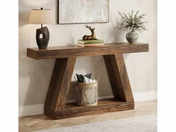Clearance Mesa de consola de 140 x 30 x 80 cm, Mesa auxiliar, Mesa de pasillo, Mesa de consola con espacio de almacenamiento en la entrada Consola