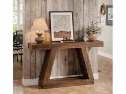 Clearance Mesa de consola de 140 x 30 x 80 cm, Mesa auxiliar, Mesa de pasillo, Mesa de consola con espacio de almacenamiento en la entrada Consola