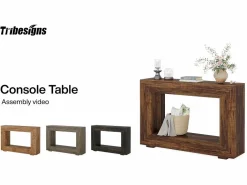 Tribesigns Mesa de Consola de Entrada, 120 x 30 x 83,5 cm, Mesa Auxiliar, Marrón Rústico