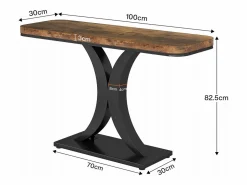 Best Tribesigns Mesa de Consola Industrial, Mesa estrecha de vestíbulo de 100 cm con Base geométrica, Mesa auxiliar de Pasillo Rústica para Salón, entrada Marru00f3n