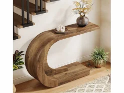Tribesigns Mesa de consola, Mesa de comedor vintage, 110 x 35 x 75 cm, Mueble de consola para la entrada Marru00f3n