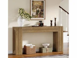 Tribesigns Mesa de consola rectangular de 160 cm de largo, mesa de entrada rectangular detrás del sofá