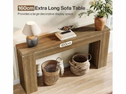 Tribesigns Mesa de consola rectangular de 160 cm de largo, mesa de entrada rectangular detrás del sofá