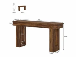 Clearance Tribesigns Mesa de consola rectangular de 160 cm de largo, mesa baja detrás del sofá, mesa de estilo rústico para la entrada, el pasillo, el salón (marrón rústico) Marru00f3n