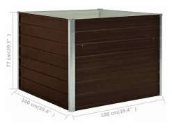 Best Clicnbuy Mesa de cultivo de acero galvanizado marrón 100x100x77 cm Marru00f3n