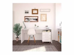 Online Mesa de despacho acabado soft, 75 cm(alto)160 cm(ancho)68 cm(fondo) Blanco