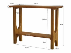 Sale Tribesigns Mesa de entrada de 105 cm con espacio de almacenamiento, moderna mesa de consola de dos niveles con patas de madera maciza para salón y pasillo Marru00f3n
