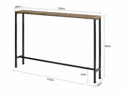 Sobuy Mesa de Entrada Recibidor Mesa de Consola MDF y Hierro 120 x 80 x 20 cm FSB19-XL-N ES