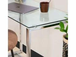 Hot Basic Mesa de escritorio Benetto patas cromadas 75x100x50 cm Adec Plateado