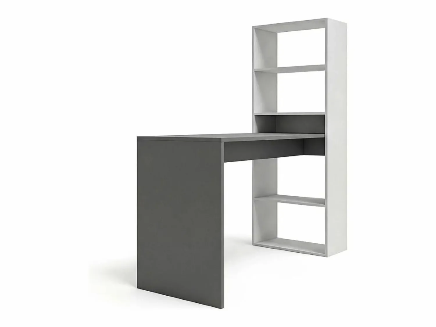 Sale Mesa de escritorio con estantería en blanco artik y antracita 120x50 cm Cosmic Blanco Artik (Blanco Mate) - Antracita Consola Escritorio