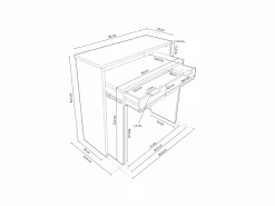 Outlet duehome Mesa de escritorio consola Aput Blanco Gris